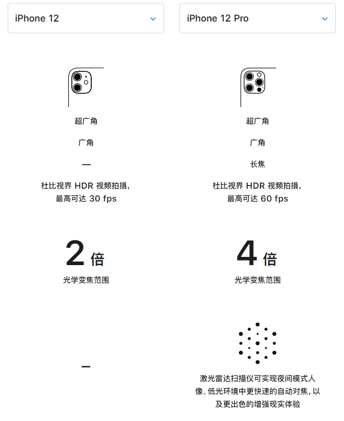 广州苹果手机维修分享苹果 iPhone 12 与 iPhone 12 Pro 选哪款 
